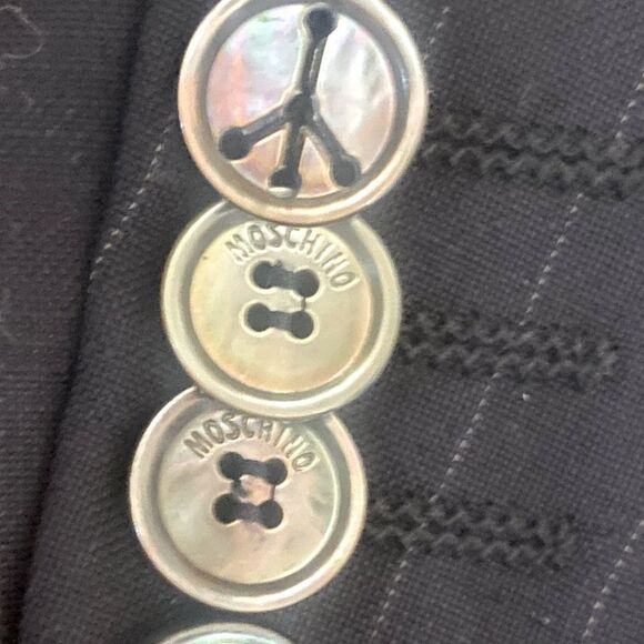 Moschino Pinstriped Blazer with hand painted details - Picture 10 of 11